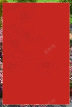 红色花商务红底花背景高清图片