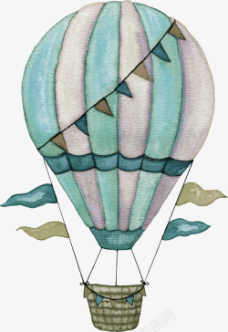卡通手绘彩色的降落伞素材
