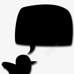 黑色小鸟有话说对话框图标png_新图网 https://ixintu.com 对话框 小鸟 话说 黑色