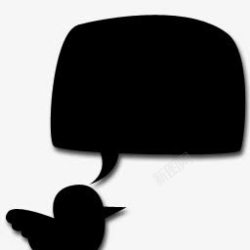有话说黑色小鸟有话说对话框图标高清图片