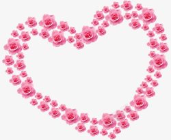 粉色玫瑰爱心婚礼花边素材