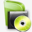 绿色光碟文件夹图标png_新图网 https://ixintu.com 光碟 文件夹 绿色