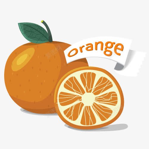 橘子矢量图eps免抠素材_新图网 https://ixintu.com 卡通水果 水果图片 水果标签 矢量图