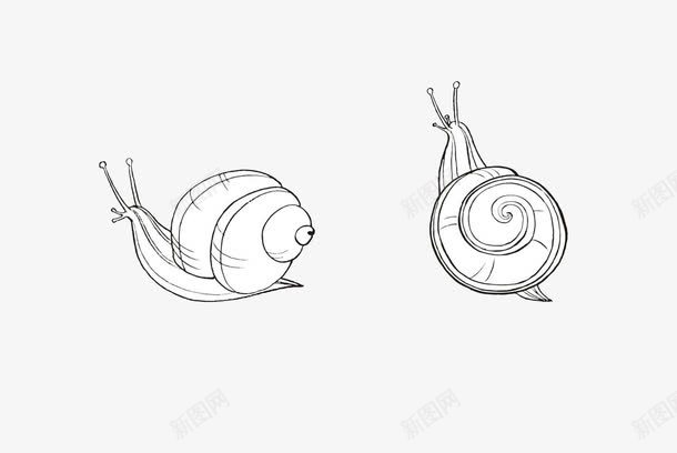 简笔画蜗牛psd免抠素材_新图网 https://ixintu.com 卡通 简笔画 蜗牛
