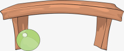 手绘长凳长凳下的球球矢量图高清图片