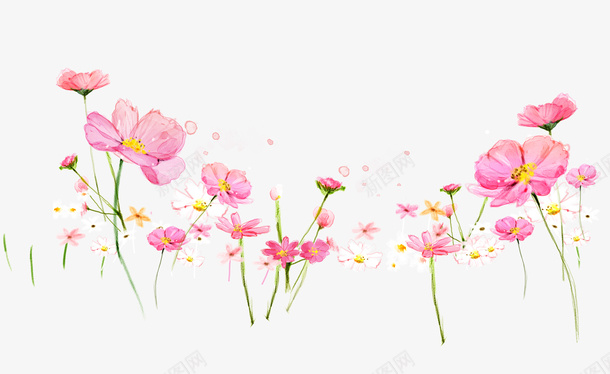 粉色清新花朵装饰图案psd免抠素材_新图网 https://ixintu.com 免抠PNG 清新 粉色 花朵 装饰图案