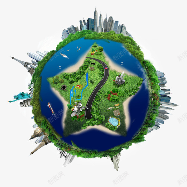 创意绿色环保低碳地球png免抠素材_新图网 https://ixintu.com 低碳地球 创意环保地球 地球 绿色地球