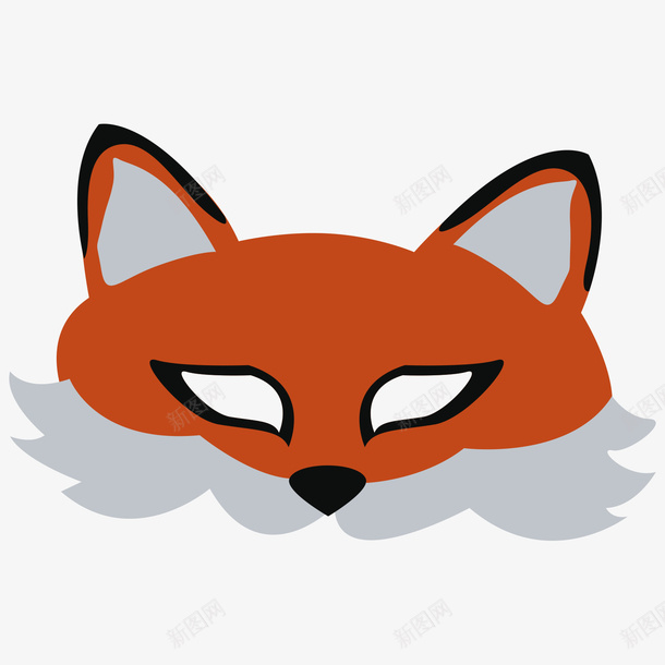 橙色狐狸面具矢量图ai免抠素材_新图网 https://ixintu.com 动物面具 橙色 灰色 狐狸面具 配饰 面具 黑色 矢量图