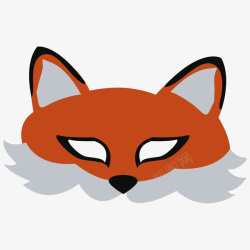 橙色狐狸面具矢量图素材