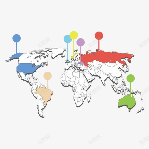 地图和定位符号png免抠素材_新图网 https://ixintu.com 地图 定位符号 彩色地图