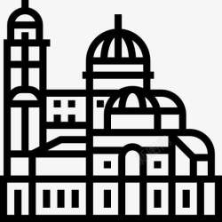 三座山Alexandernevsky大教堂图标高清图片