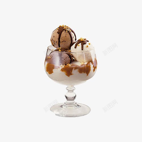 装有冰淇淋的玻璃杯png免抠素材_新图网 https://ixintu.com 冰淇淋 玻璃杯 高脚杯