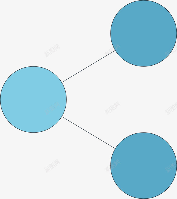 三个蓝色圆形png免抠素材_新图网 https://ixintu.com 图案 圆形图案 手绘 相连 简图 线条 蓝色的 黑色的