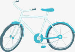 蓝色自行车矢量图素材