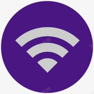 紫色圆形手机无线wife标志图标图标