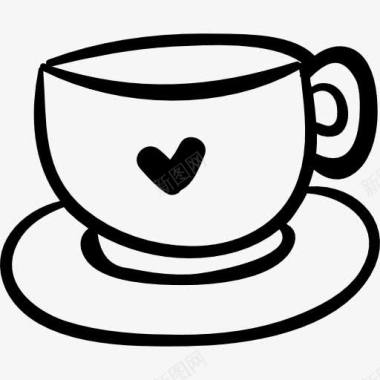 咖啡杯的心图标图标