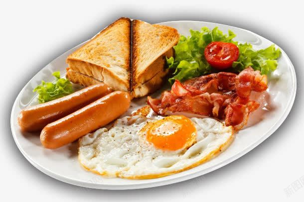 营养早餐png免抠素材_新图网 https://ixintu.com 免费png 早餐 火腿肠 煎蛋 面包