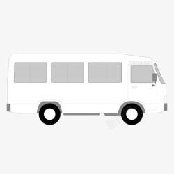 中巴车白色大型中巴车扁平矢量图高清图片