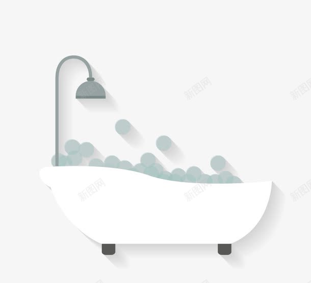 手绘卡通扁平浴缸png免抠素材_新图网 https://ixintu.com PNG 卡通 扁平 洗澡 浴缸