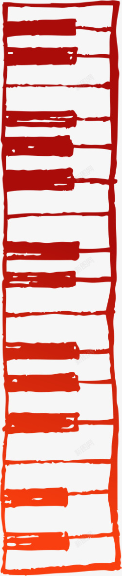 手绘红色键盘矢量图素材