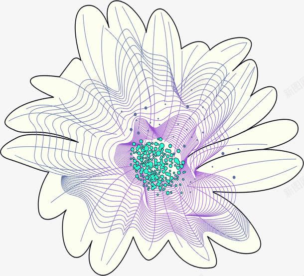 手绘紫色线条花朵png免抠素材_新图网 https://ixintu.com 紫色 线条 花朵