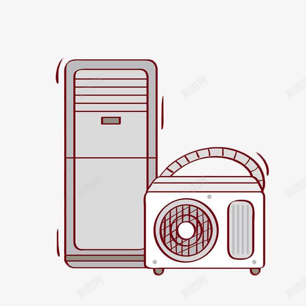 手绘空调机png免抠素材_新图网 https://ixintu.com 手绘 空调内外机 空调机 空调风 风扇