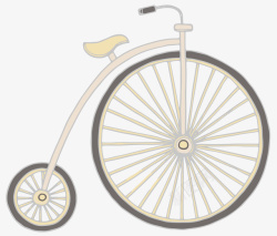 手绘卡通文艺大小轮子自行车素材