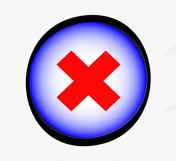 蓝底红叉按钮图标png_新图网 https://ixintu.com 图标 按钮 按钮图标 矢量红叉按钮 红叉 红色叉叉 蓝底