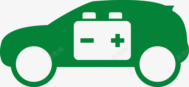 卡通绿色节能汽车图图标图标