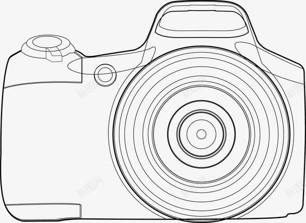 黑色线条照相机png免抠素材_新图网 https://ixintu.com 手绘 照相机 线条 黑色