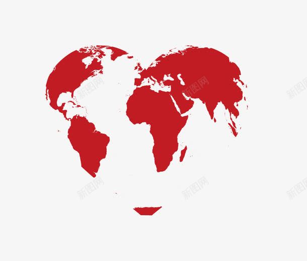 爱心png免抠素材_新图网 https://ixintu.com 世界地图 心形 手绘爱心 红色