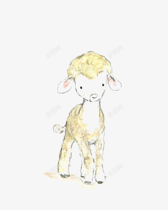 小羊羔png免抠素材_新图网 https://ixintu.com 动物 可爱 手绘羊 水彩 水彩山羊