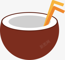 美味椰汁卡通美味椰汁矢量图高清图片