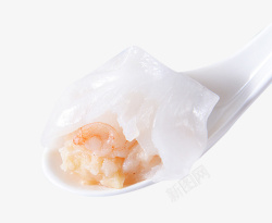 虾饺海报素材勺子里的虾饺高清图片