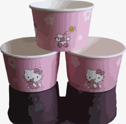 卡蒂猫酸奶纸杯矢量图素材