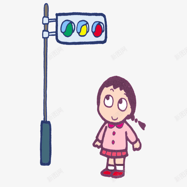等待红路灯的小孩png免抠素材_新图网 https://ixintu.com 人物设计 儿童 卡通 可爱 小孩 彩绘 红路灯 谁