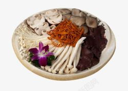 兰豆珍菌火锅涮菜菌类拼盘摄影高清图片