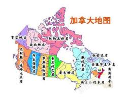 彩色加拿大地图素材