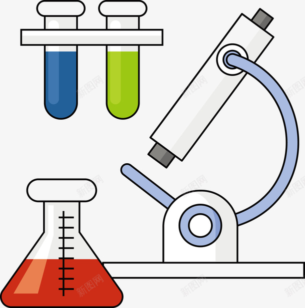 实验室实验工具矢量图eps免抠素材_新图网 https://ixintu.com 实验室 显微镜 烧瓶 矢量实验室 矢量烧瓶PNG 试管 矢量图
