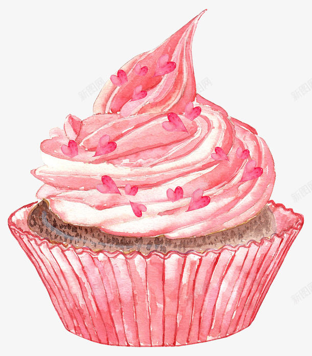 粉色奶油蛋糕png免抠素材_新图网 https://ixintu.com 奶油蛋糕 手绘 简图 粉色
