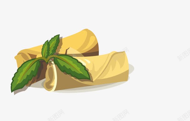 美味的春卷手绘图png免抠素材_新图网 https://ixintu.com 叶子 手绘图 春卷 简图 美味的 美食 食物
