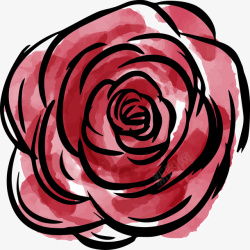 粉彩花卉红色玫瑰花图案矢量图高清图片