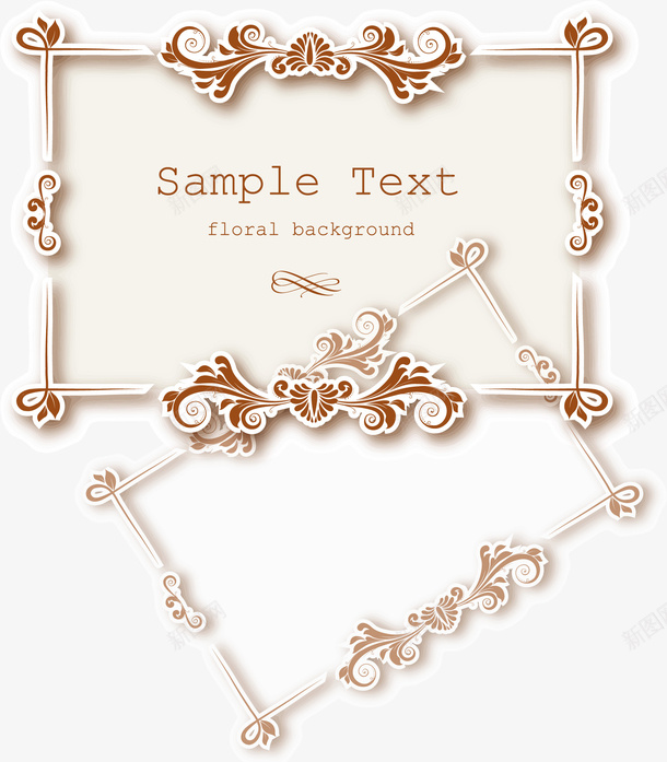 花框矢量图eps免抠素材_新图网 https://ixintu.com 免费矢量下载 底纹 标签 花框 花纹 矢量图