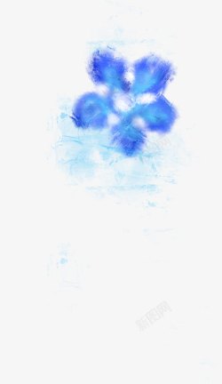蓝色花朵手绘美景素材
