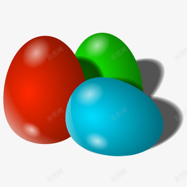 红色蓝色绿色的卡通鸡蛋png免抠素材_新图网 https://ixintu.com 卡通 卡通鸡蛋 绿色卡通 绿色蓝色 鸡蛋