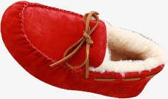 冬日舒适红色冬日豆豆鞋舒适高清图片
