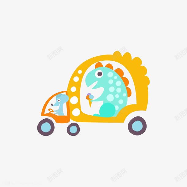 骑车的小动物png免抠素材_新图网 https://ixintu.com 动物 卡通 车辆 轮子
