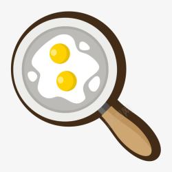 手绘煎鸡蛋卡通煎鸡蛋的盘子高清图片