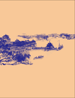 手绘清明上河图中国风水墨清明上河图背景矢量图高清图片