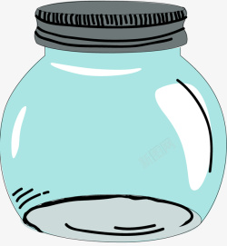 蓝色罐子罐子矢量图高清图片
